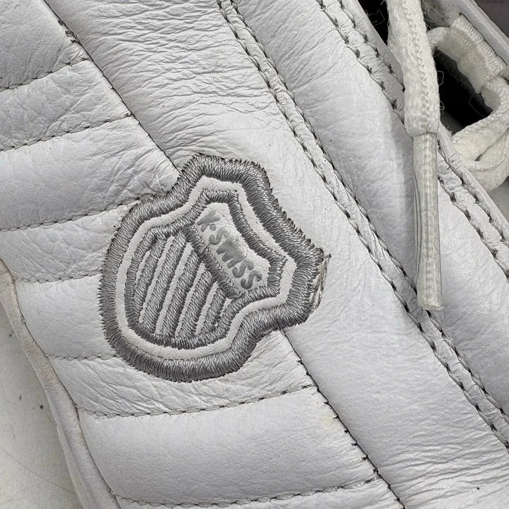 K Swiss Sneakers Mens 11 White Leather Classic Low Top Comfort Lace-Up Tennis